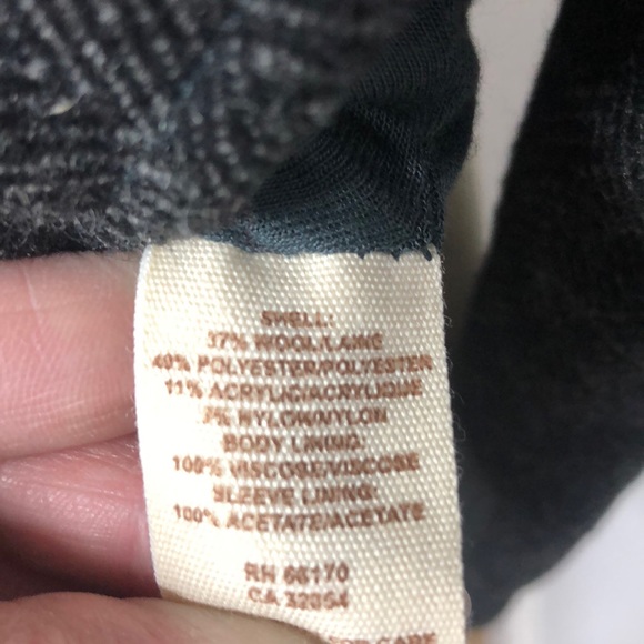 Free People Gray Herringbone Wool Blend Jacket 2 - Picture 9 of 9